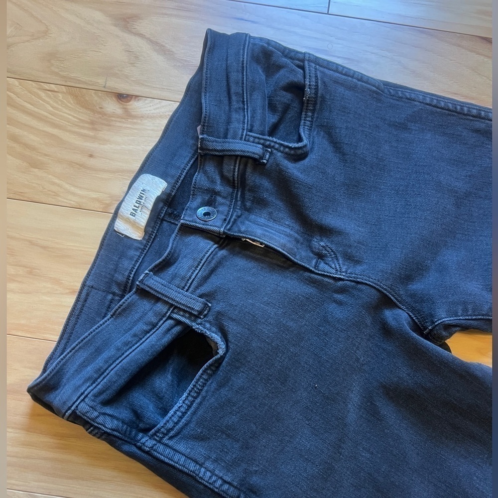 Baldwin Kansas City High Rise Crop Jeans “The Ten” Smoke Black Denim Women’s 29 - Picture 3 of 10